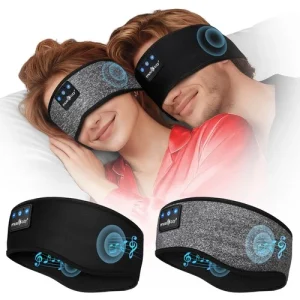 2-Pack Sleep Headphones for Side Sleepers, Comfortable charcoal black