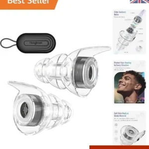 High-Fidelity Silicone Earplugs for Concerts & Festivals - 23dB Noise Reduction