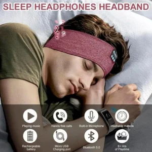 Sleep Headphones Headband, Snooze band Sleep Headphones Bluetooth 5.2 - RED